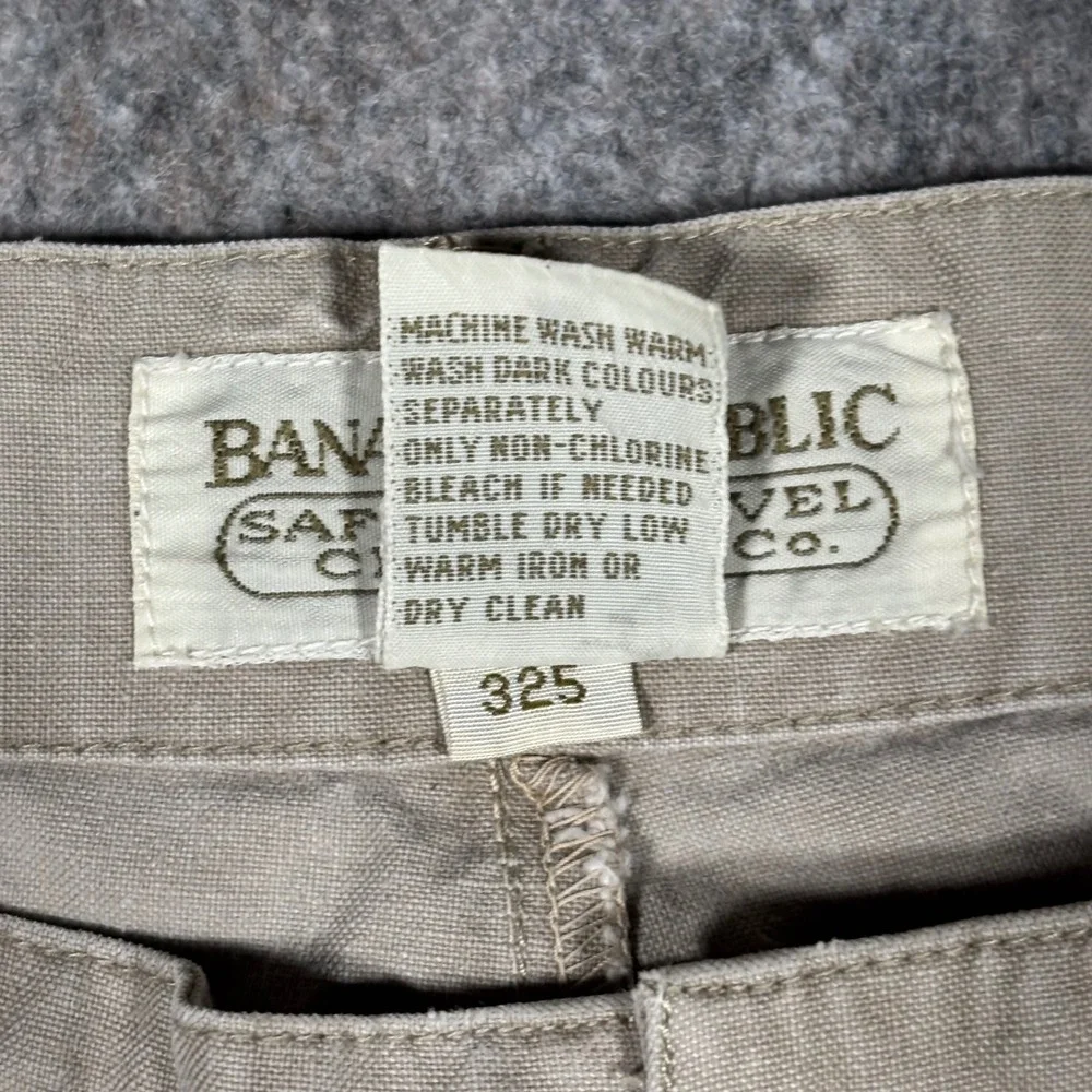 VTG Banana Republic Safari Cargo‎ Shorts Mens 34 Khaki Travel Cotton Distressed